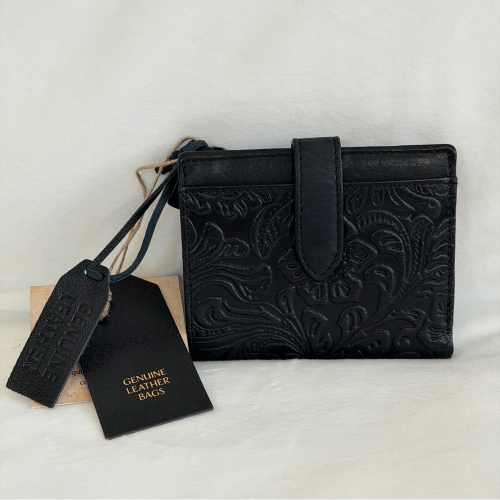 Genuine Leather Black Embossed Wallet - Unbranded - Picture 3 of 14
